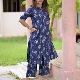 texstile Women Floral Print A-Line Kurta Set-picture-22