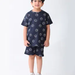 anthrilo Boys Graphic Print Round-Neck T-Shirt & Shorts Set image 1