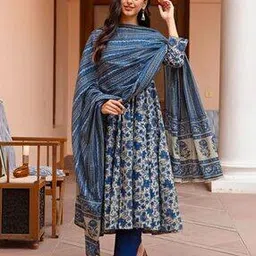 aradhna Women Floral Print Anarkali Kurta Set-picture-29