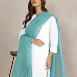 fabindia Women Embroidered Dupatta with Contrast Border-picture-12