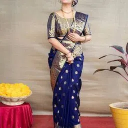 nyrika Women Floral Woven Saree with Zari Border-picture-28