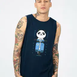 bewakoof Graphic Cotton Sleeveless Vest image 1