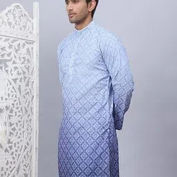 jompers Men Printed Regular Fit Long Kurta -picture-25