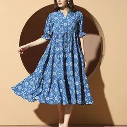 zwerlon x ag Women Floral Print A-Line Dress -picture-21