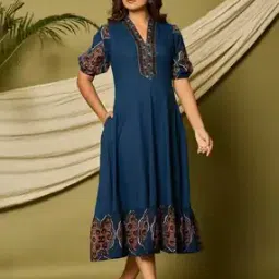 fashor Women Floral A-line Dress-picture-42