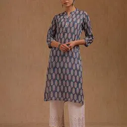 Women Floral Print Straight Kurta-image-74