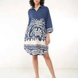 akkriti by pantaloons Women Printed Shirt Dress with Spread Collar-picture-40