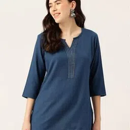feranoid Women Straight Kurti with Notch Neckline-picture-28