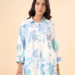 akkriti by pantaloons Women Floral Print Shirt with Spread Collar-picture-12