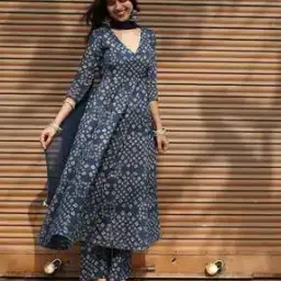 gosriki Women Floral Anarkali Kurta Suit Set-picture-19