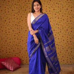 indie picks Elegant Pure Chanderi Cotton Saree With Blouse Piece -picture-22