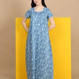 Women Tie & Dye Square-Neck Nightie-image-5