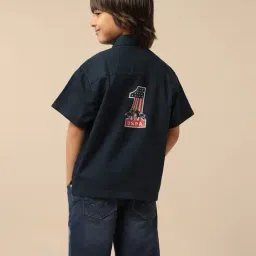 u.s. polo assn. Boys Spread Collar Boxy Fit Shirt image 1