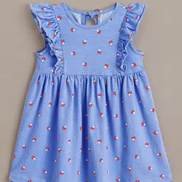 hopscotch Girls Micro Print Fit and Flare Dress image 1