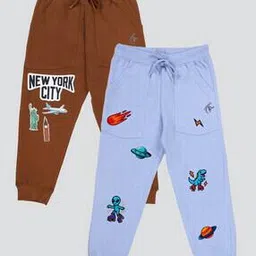 kiddopanti Boys Pack of 2 Printed Joggers-picture-50