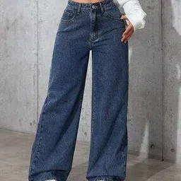 sendipo Women Lightly Washed Wide Jeans-picture-10