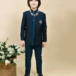 pixie n prince Boys Embroidery Sherwani Set-picture-11