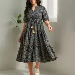 raiyani enterprise x ag Women Printed Fit & Flare Dress-picture-26