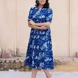 krunal raiyani Women Floral Print Fit & Flare Dress-picture-23