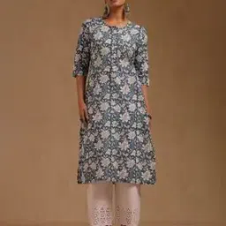 soch Women Floral Print No Darts Straight Kurta-picture-28