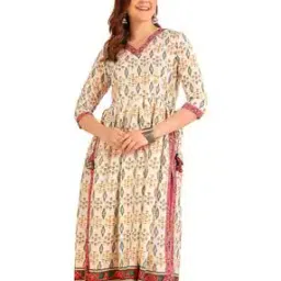new ethnic 4 you Women Floral Print Flared Kurta-picture-22
