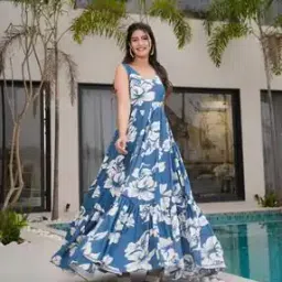 Women Floral Print Fit & Flared Dress-image-13