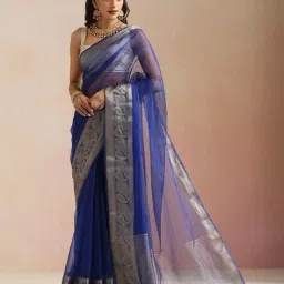 truebrowns Women Woven Saree with Contrast Border image 1