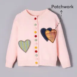 hopscotch Girls Knitted Cardigan with Patch-Work image 1