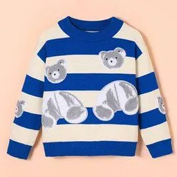 Boys Striped Sweater with Ribbed Hems-image-75