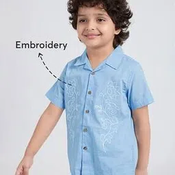 hopscotch Boys Embroidered Regular Fit Spread-Collar Shirt-picture-12