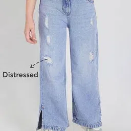 hopscotch Girls Mid Wash Straight Jeans-picture-12