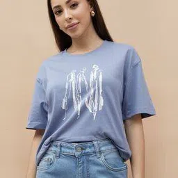 fame forever by lifestyle Women Printed Regular Fit Crew-Neck T-Shirt-picture-22
