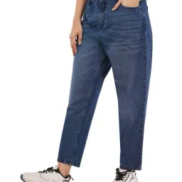 buda jeans co Women High-Rise Tapered Jeans with Fly Button Closure image 1