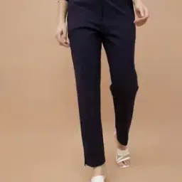 Women Mid Rise Straight Fit Trousers-image-2