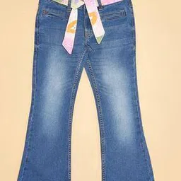 pantaloons junior Girls Mid-Wash Flared Jeans with Fly Button Closure-picture-27