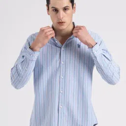 red tape Men Striped Loose Fit Spread-Collar Shirt image 1