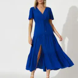 nobarr Women V-Neck Tiered Dress-picture-44