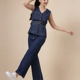 cosmic trio Women Square-Neck 2-Piece Co-ord Set  image 1