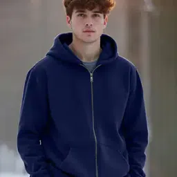 ausk Men Regular Fit Hoodie with Zip Front Closure-picture-16