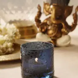 pure home and living Set of 2 Textured Glass Tealight Candle Holders-picture-49