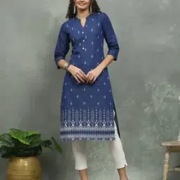 mbz.in by meena bazaar Women Floral Print Straight Kurta with Collar Neck-picture-12