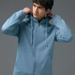 Men Slim Fit Hoodie with Kangaroo Pocket-image-0