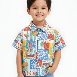 hopzonic Boys Printed Regular Fit Shirt image 1
