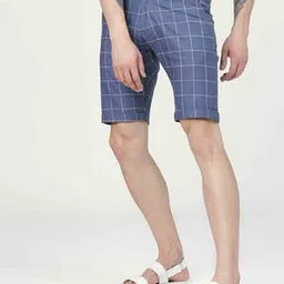 highlander Men Checked Slim Fit Flat-Front Shorts-picture-13