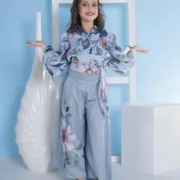 peppermint Girls Floral Print Pants with Top Set-picture-12