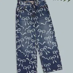 pantaloons junior Girls Printed Mid-Rise Wide Jeans-picture-40