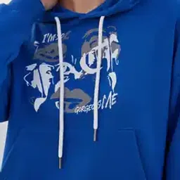 Shein Drop Shoulder Typographic Chest Print Hoodie-picture-13