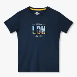 lee cooper Boys Logo Print Regular Fit Round-Neck T-Shirt-picture-22