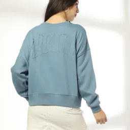 dnmx Women Relaxed Fit Crew-Neck Sweatshirt with Applique image 1
