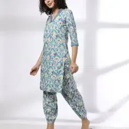 avaasa mix n' match Women All-Over Print V-Neck Kurta & Salwar Set-picture-29